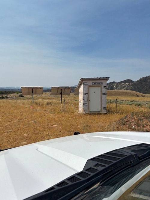 Agricultural well drilling solar well on a Colorado ranch property