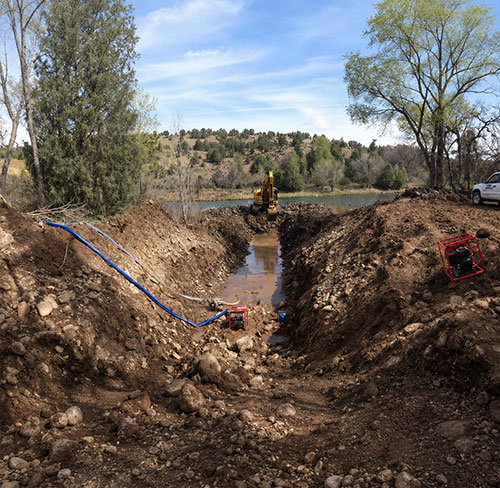 Building a gallery well near a river in colorado
